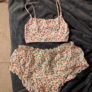 Anthropologie Cherry Sleep Bloomer Set